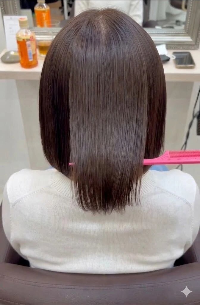 a-o鎌倉のブログに掲載されたストレートヘアの写真